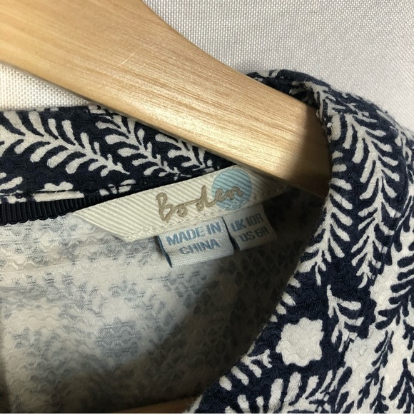 Boden Isla Blue & White Floral Shift Short Sleeve Dress 6 - Picture 5 of 5